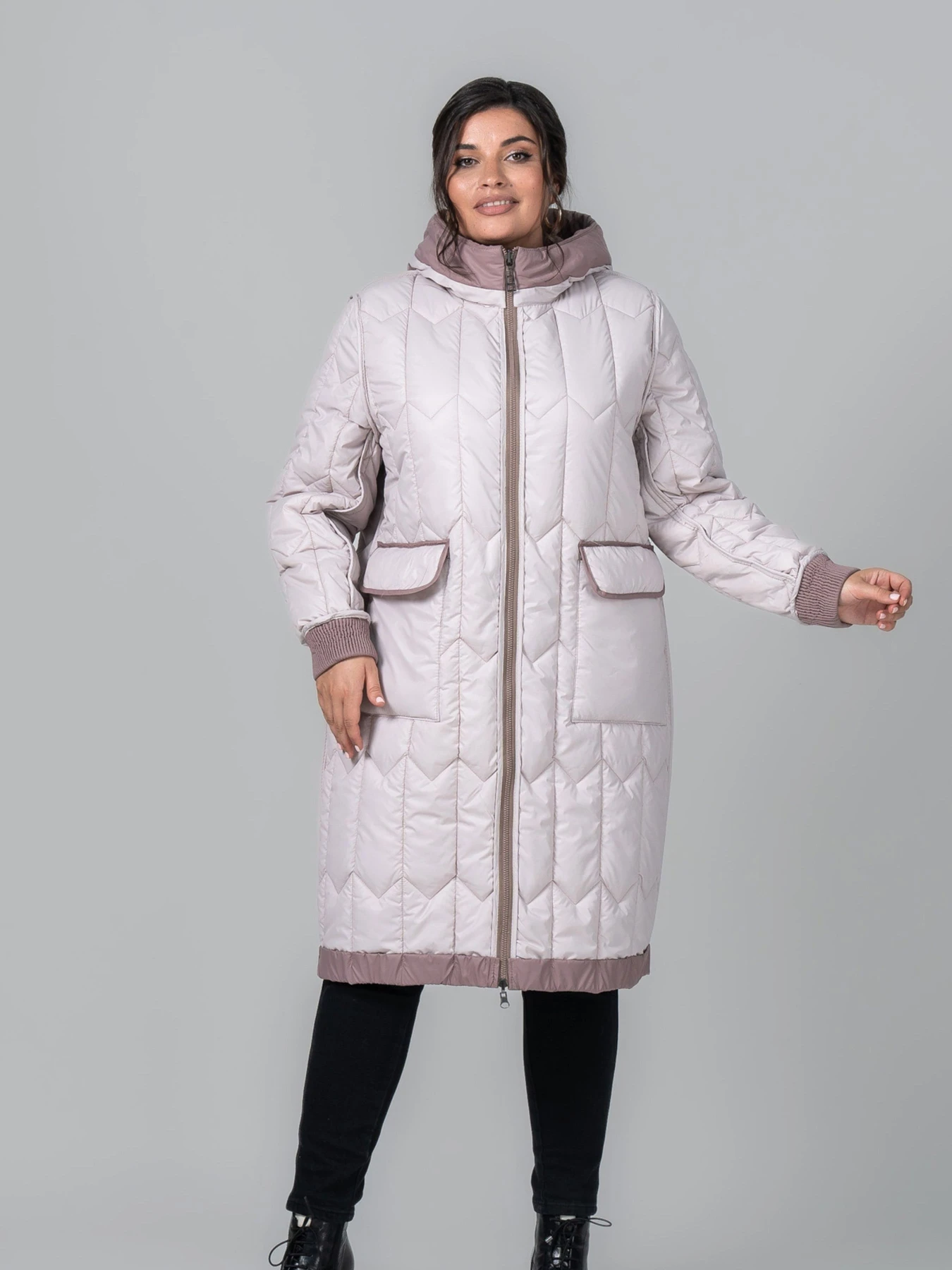 Куртки та дублянки All Posa модель ap102096p-dimchasta-troqnda-kremovij Фото