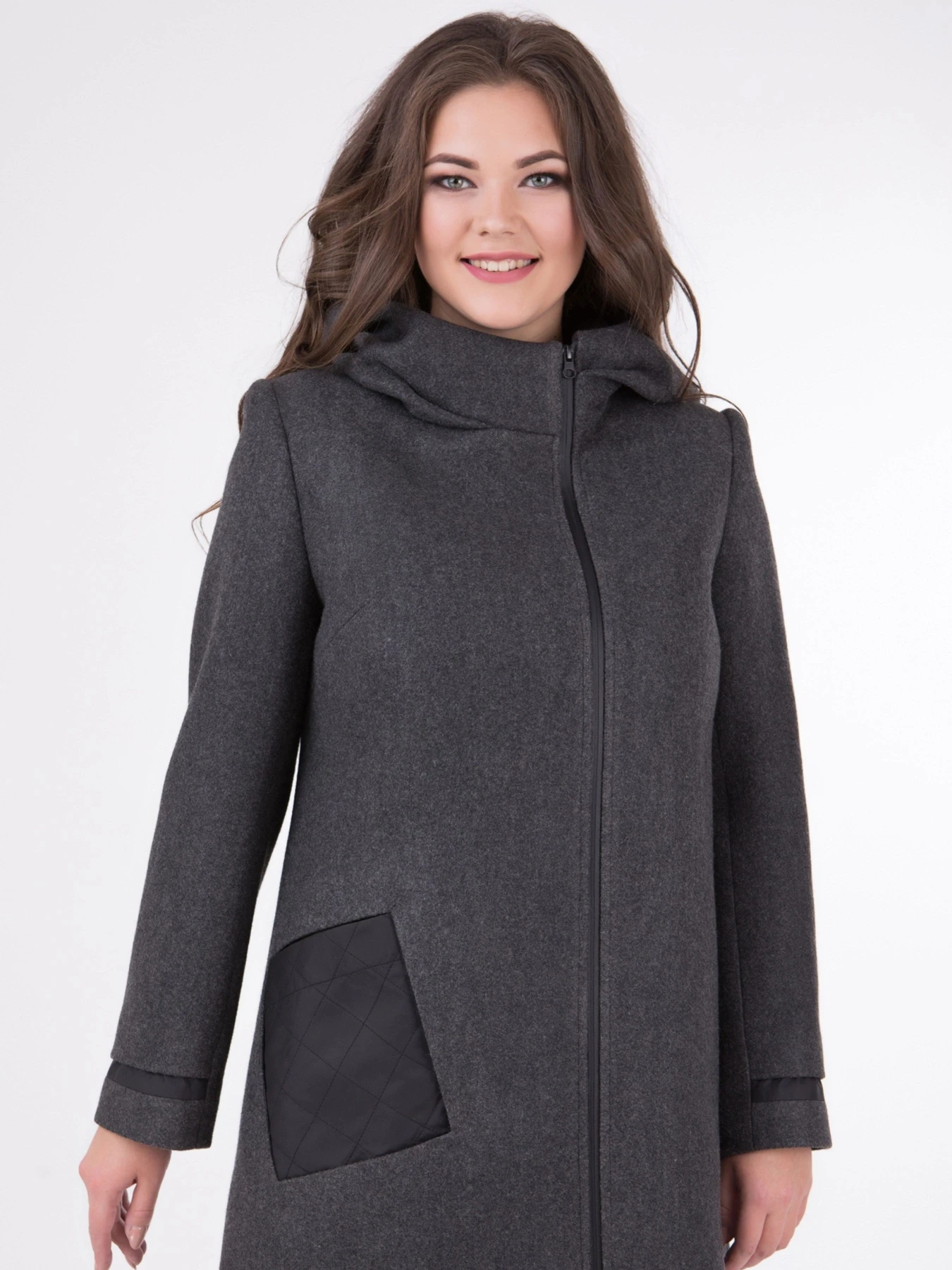 Пальта та плащі All Posa модель ap1197-3p-srij-smuzhka Фото
