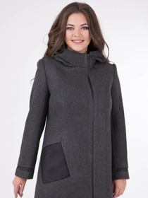 Пальта та плащі All Posa модель ap1197-3p-srij-smuzhka Фото