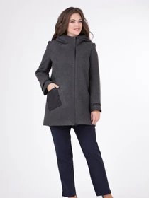 Пальта та плащі All Posa модель ap1197-3p-srij-smuzhka Фото