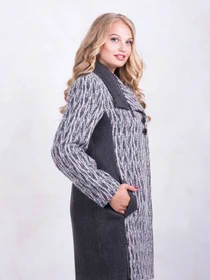 Пальта та плащі All Posa модель ap1196-1p-srij-smuzhka Фото