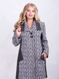 Пальта та плащі All Posa модель ap1196-1p-srij-smuzhka Фото