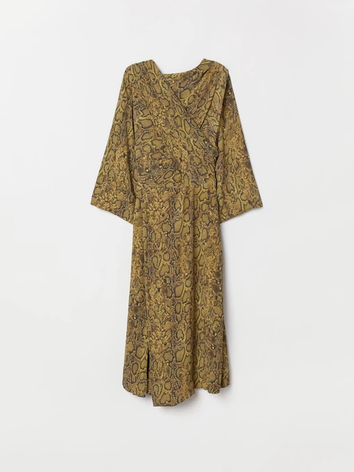 Платья H&M модель 7384019RP12_горчичный с узором Фото