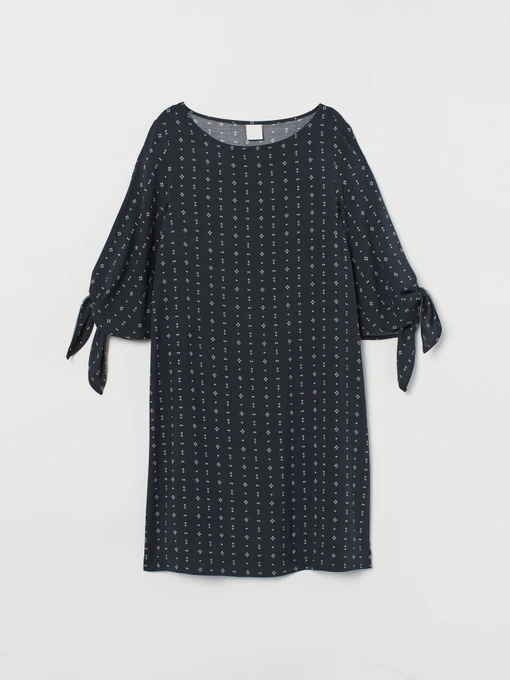 Платья H&M модель 7537240sm_темно-синий с узором Фото