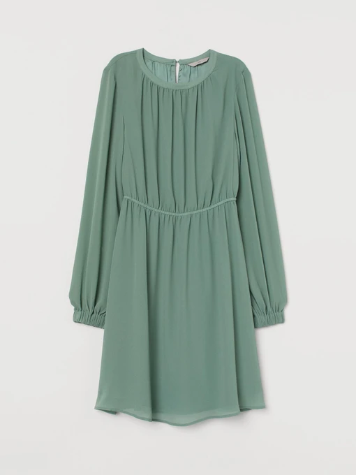 Платья H&M модель 8538391wer_Зеленый вымытый Фото