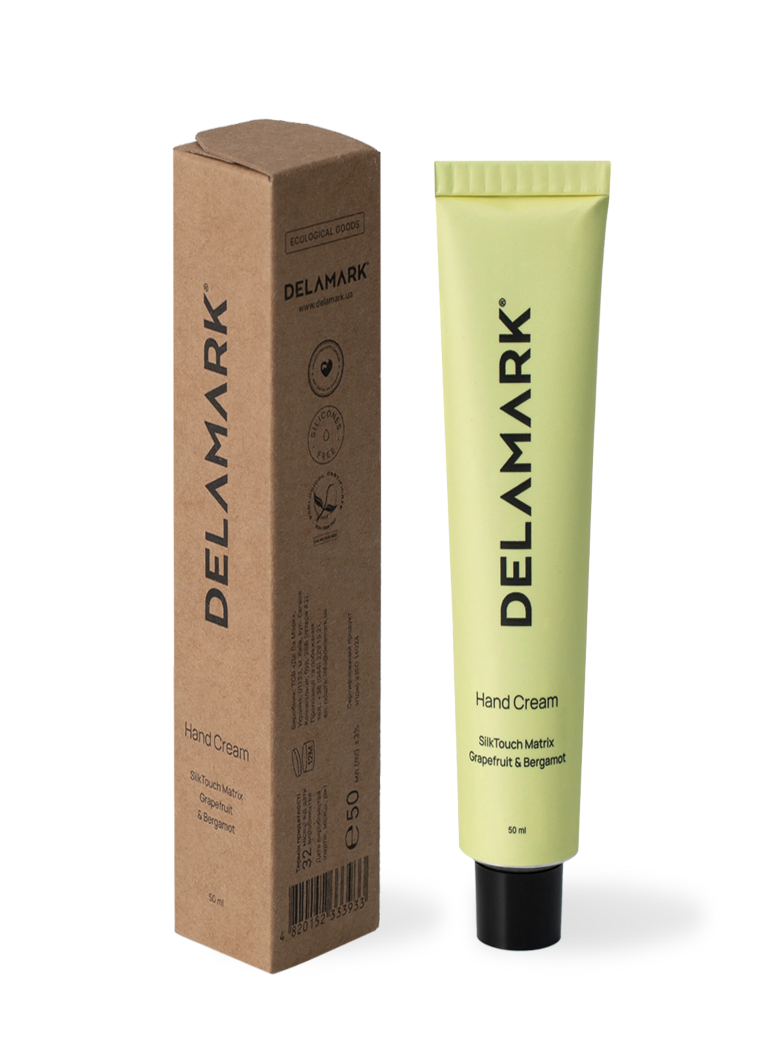 Зволожуючий крем для рук, GRAPEFRUIT & BERGAMOT DeLaMark