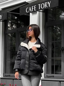 Куртки и дубленки D&V couture модель DV-0010-BLCK Фото