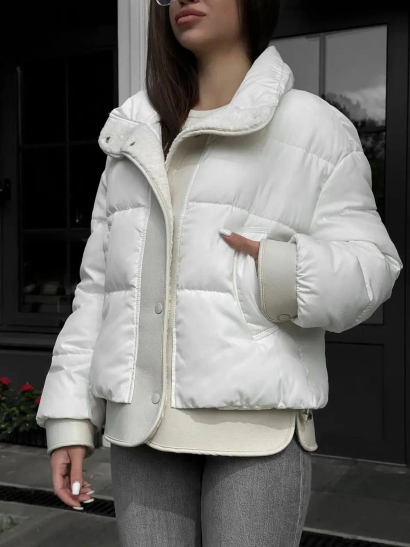 Куртки и дубленки D&V couture модель DV-0010-MILK Фото