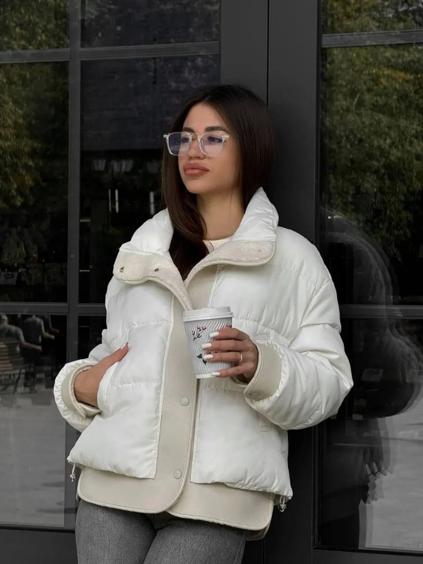 Куртки и дубленки D&V couture модель DV-0010-MILK Фото
