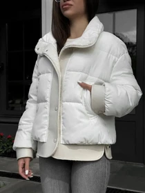 Куртки и дубленки D&V couture модель DV-0010-MILK Фото