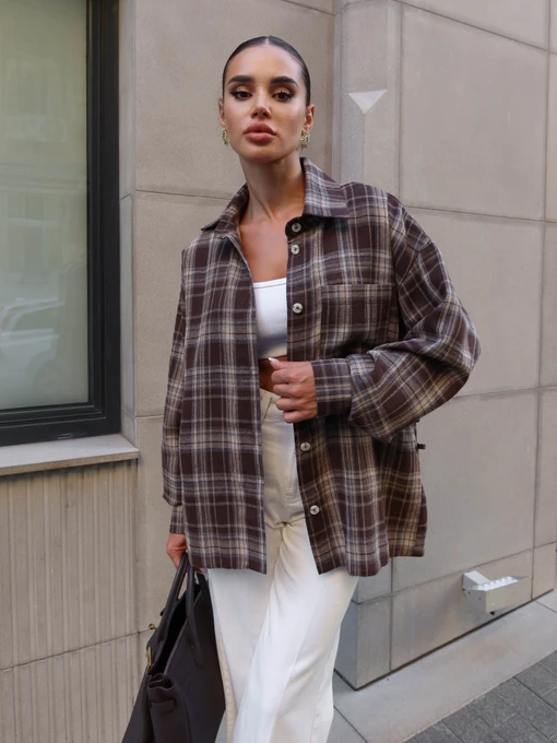 Рубашки Jadone Fashion модель Sorochka_Siut_shokolad Фото