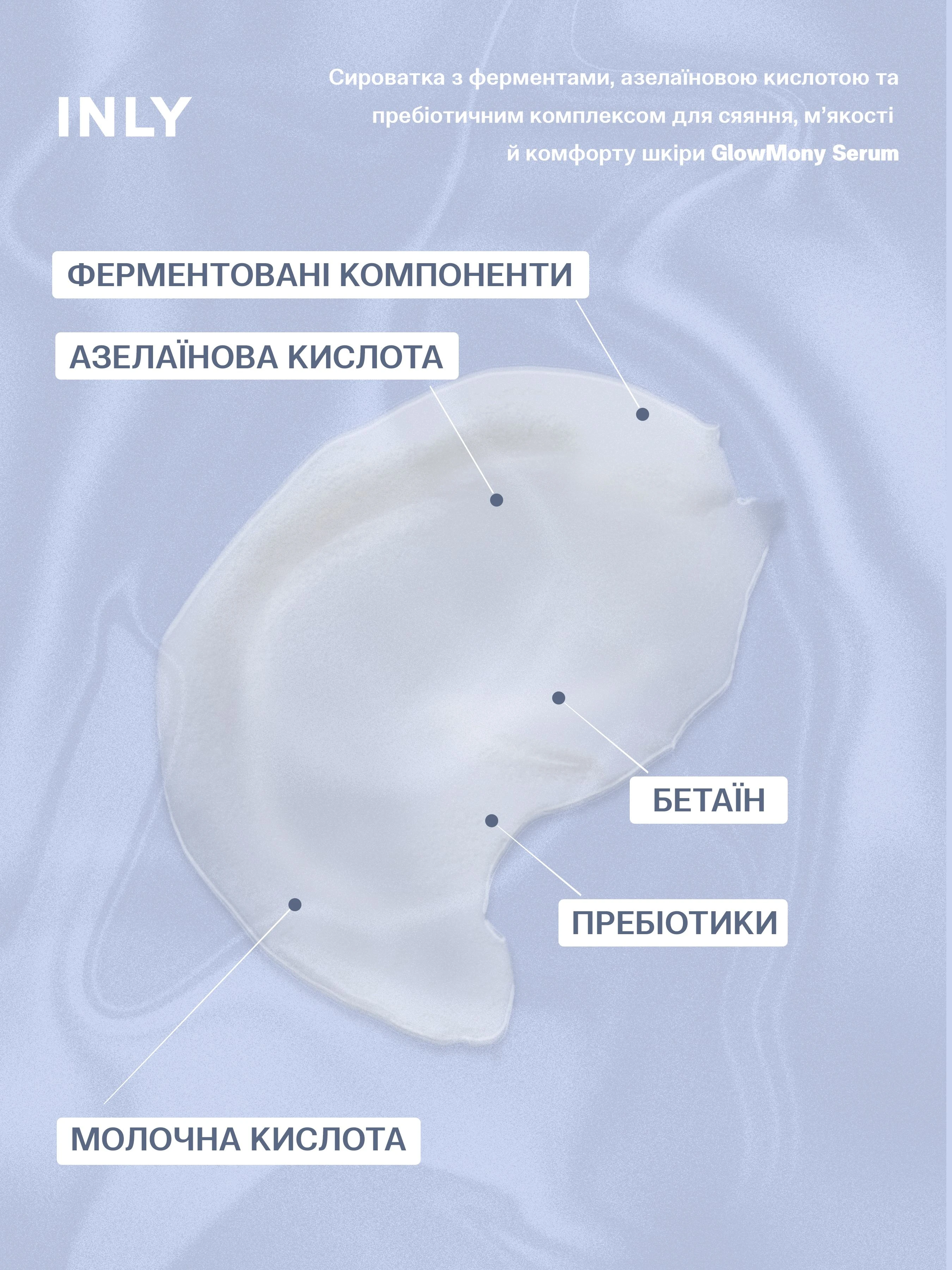 Serum GlowMony Сироватка з ферментами, азелаїновою кислотою та пребіотичним комплексом для сяяння, м’якості й комфорту шкіри INLY фото 3