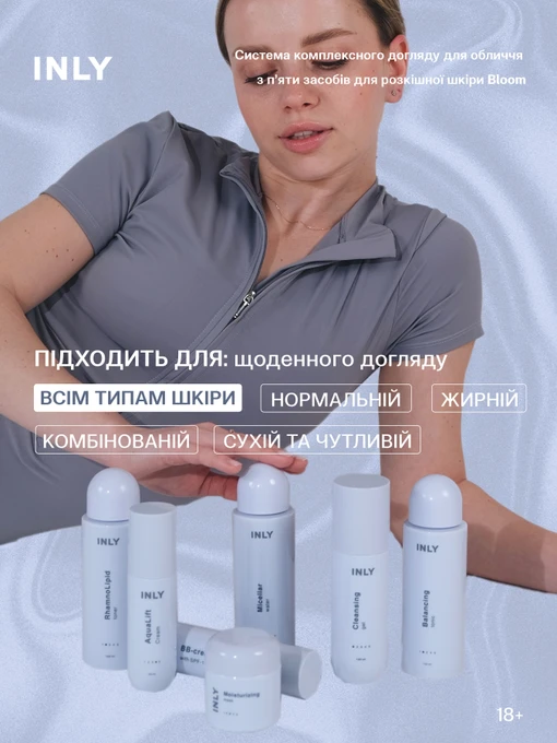 Bloom Набір для комплексного догляду за шкірою обличчя, 5 засобів для сяяння, зволоження та балансу INLY фото 2
