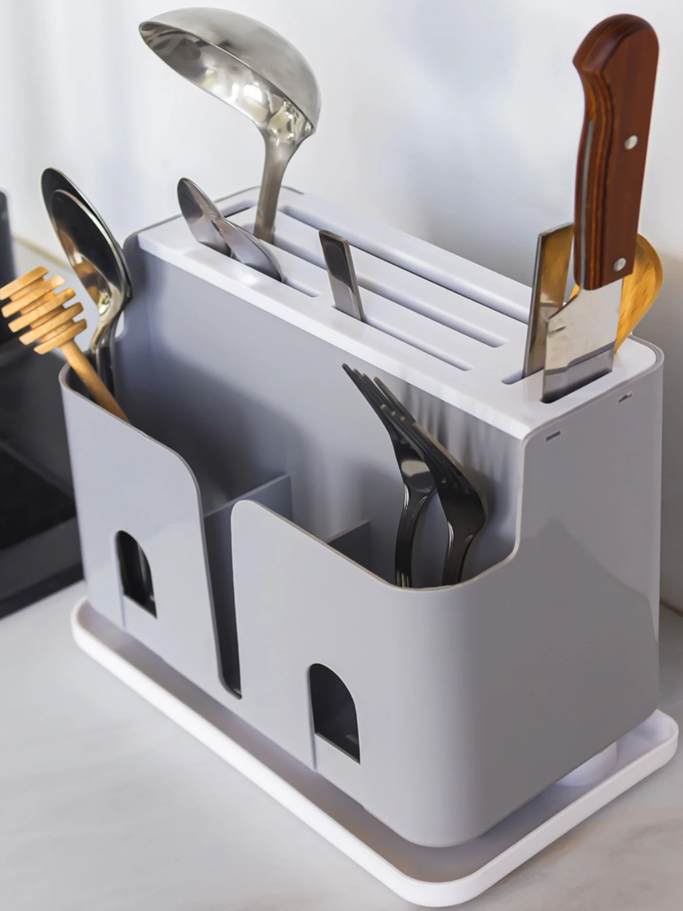 Подставка для кухонных принадлежностей MBM HOME модель KP-55 GRAY/WHITE Подставка для кухонных принадлежностей MBM HOME модель KP-55 GRAY/WHITE Фото