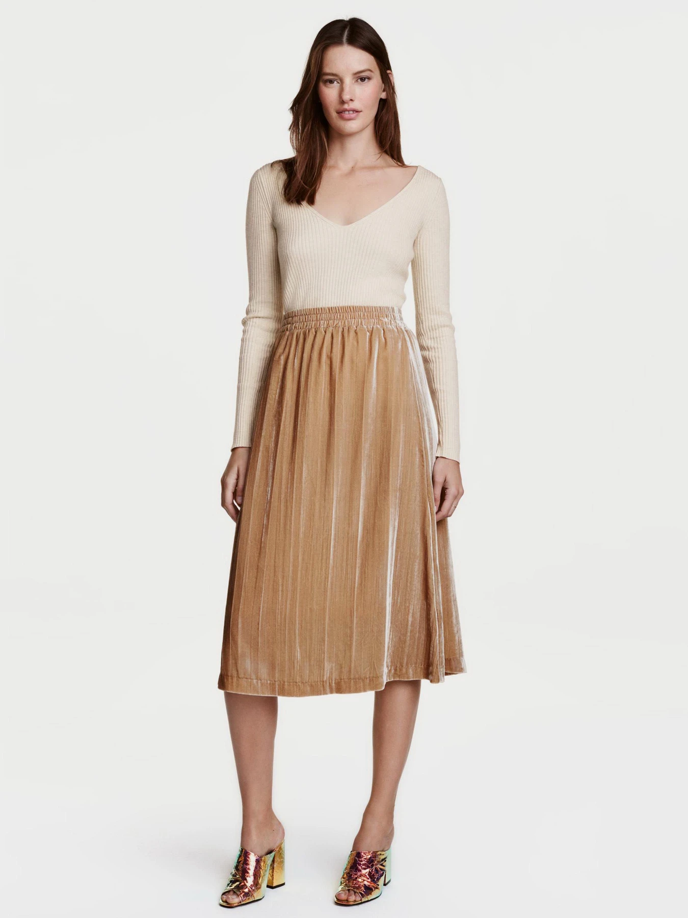 Юбки H&M модель 4638904RP1_бежевый Фото