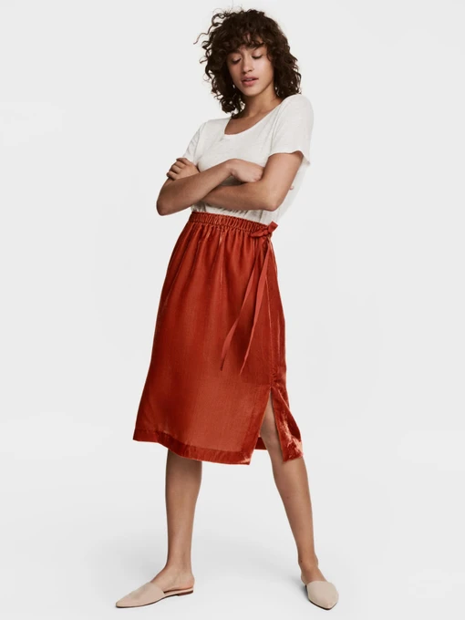 Юбки H&M модель 5518776RP2_терракотовый Фото