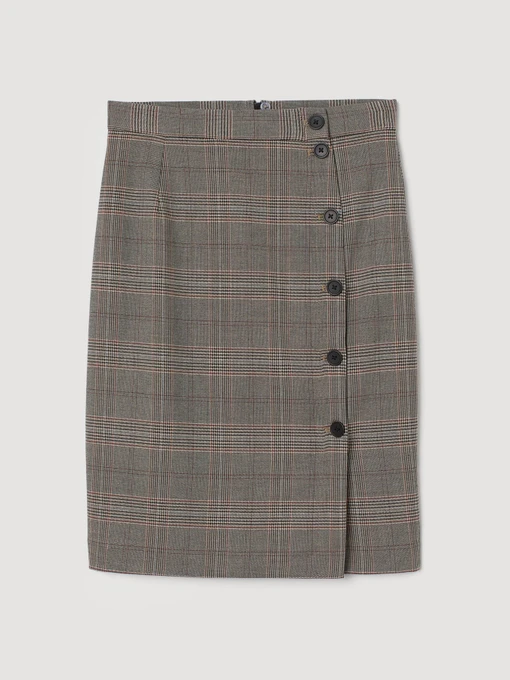 Юбки H&M модель 6557100sm_серо-бежевый в клетку Фото