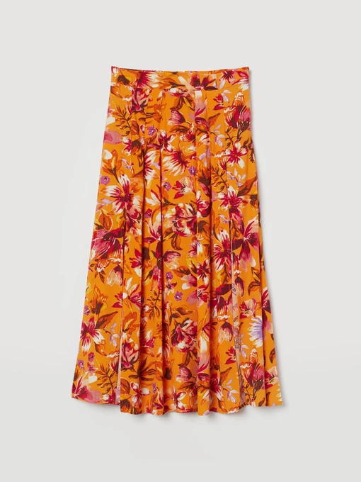 Юбки H&M модель 8670441sm_желтый цветы Фото