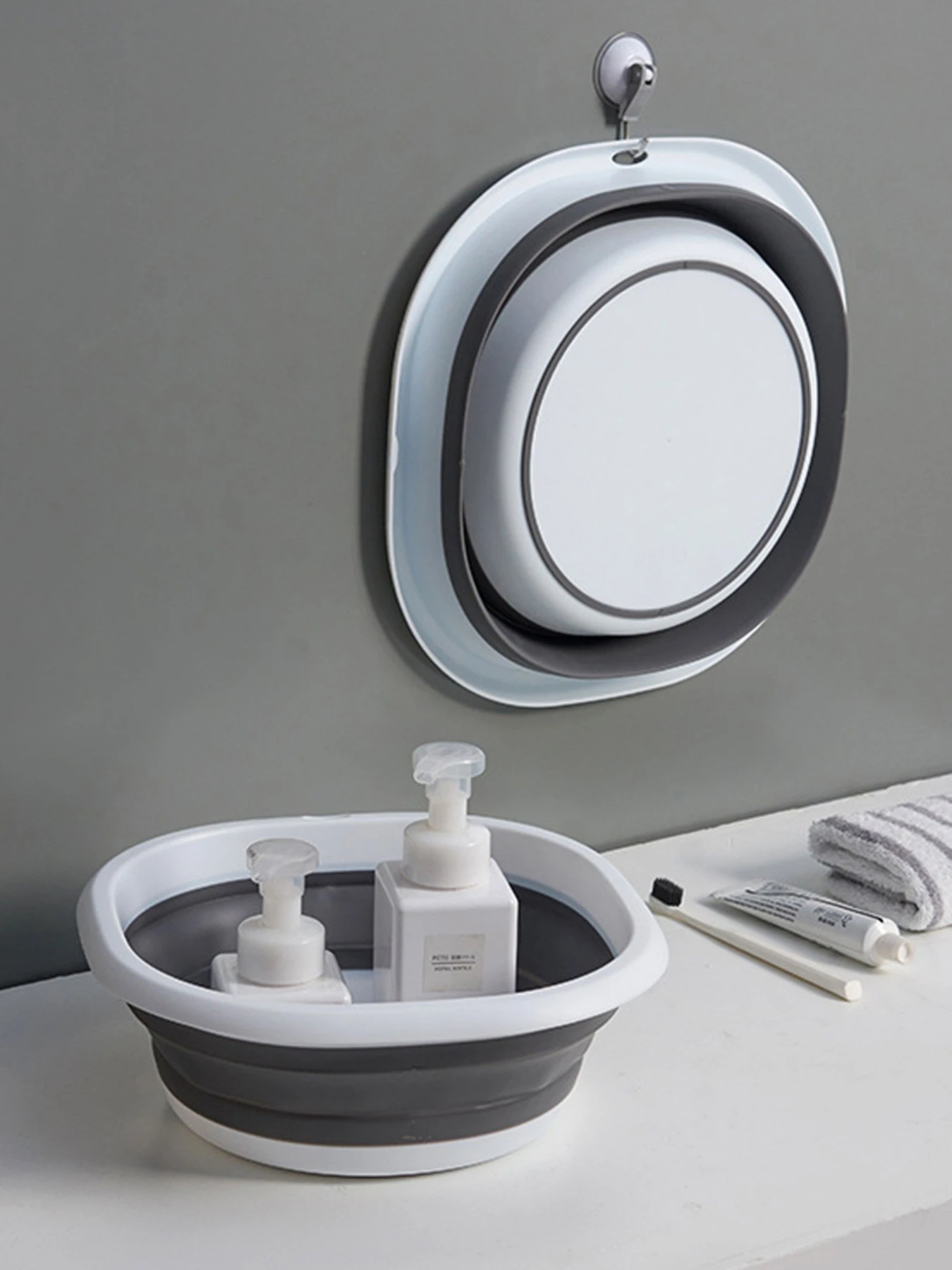 Тазик складной MBM HOME модель KP-76 WHITE/GRAY Тазик складной MBM HOME модель KP-76 WHITE/GRAY Фото