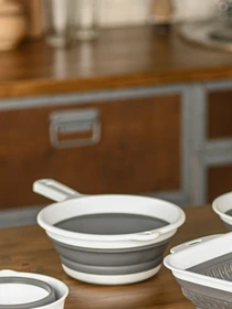 Друшляк складаний з ручкою MBM HOME модель KP-79 WHITE/GRAY Фото