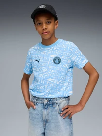 Футболки и поло PUMA Mcfc Ftblculture Tee Aop Jr модель 782675 Фото