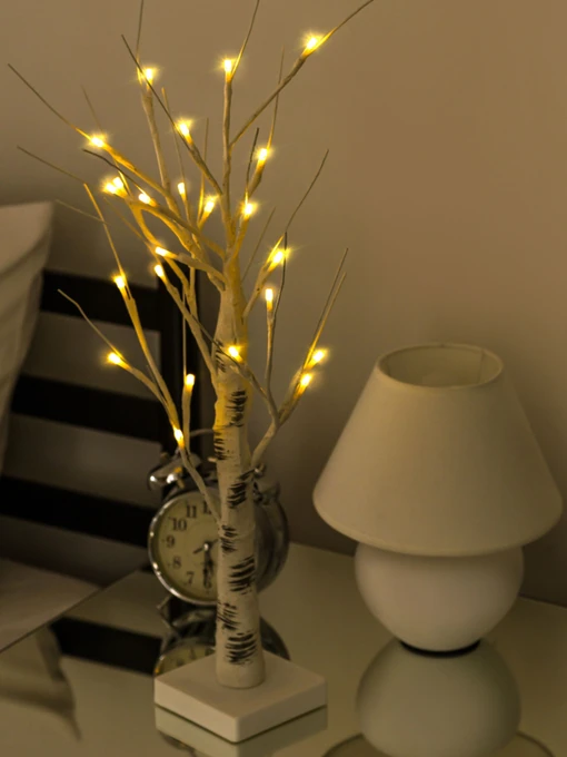 Дерево світлодіодне на батарейках MBM HOME модель DH-LAMP-01 WHITE Фото