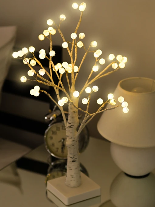 Дерево світлодіодне на батарейках MBM HOME модель DH-LAMP-04 WHITE Фото
