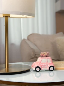 Искусственное растение в горшке "Машинка" MBM HOME модель DH-FLOWERS-23 GREEN/PINK Фото