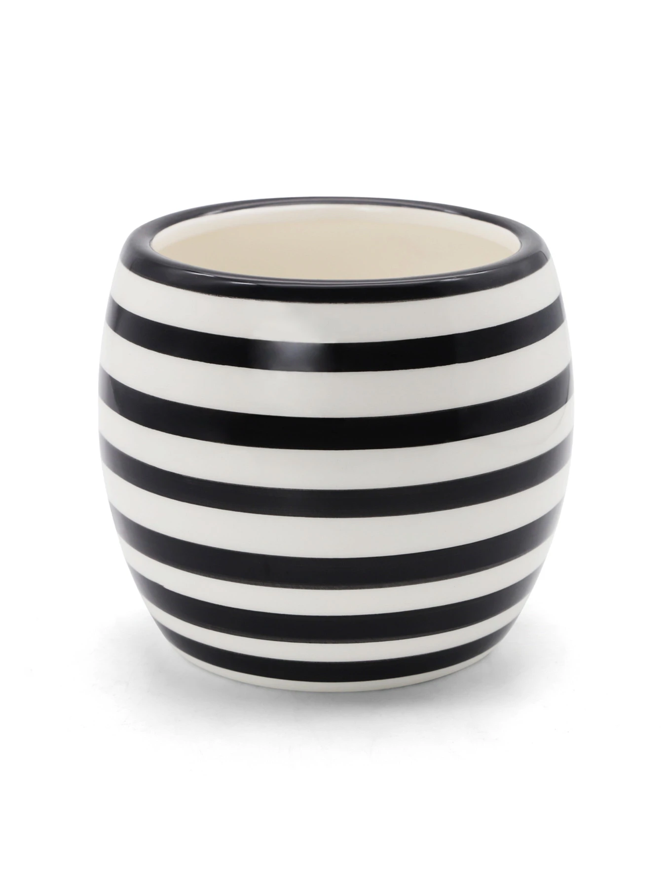 Горщик-кашпо для рослин чорно-білий MBM HOME модель DH-FLOWERS-27 WHITE/BLACK Фото