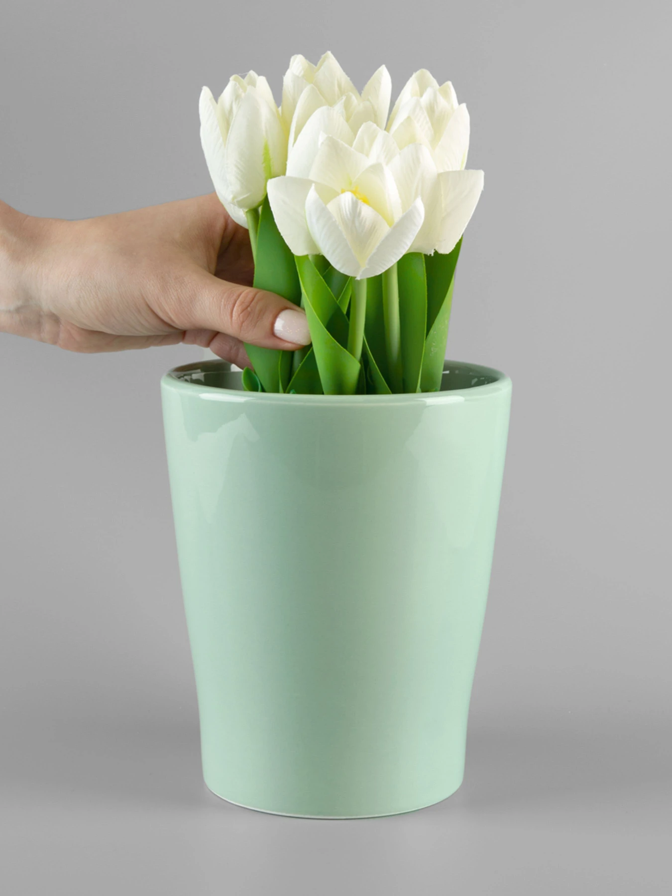Горшок-кашпо для растений зеленый MBM HOME модель DH-FLOWERS-29 GREEN Горшок-кашпо для растений зеленый MBM HOME модель DH-FLOWERS-29 GREEN Фото