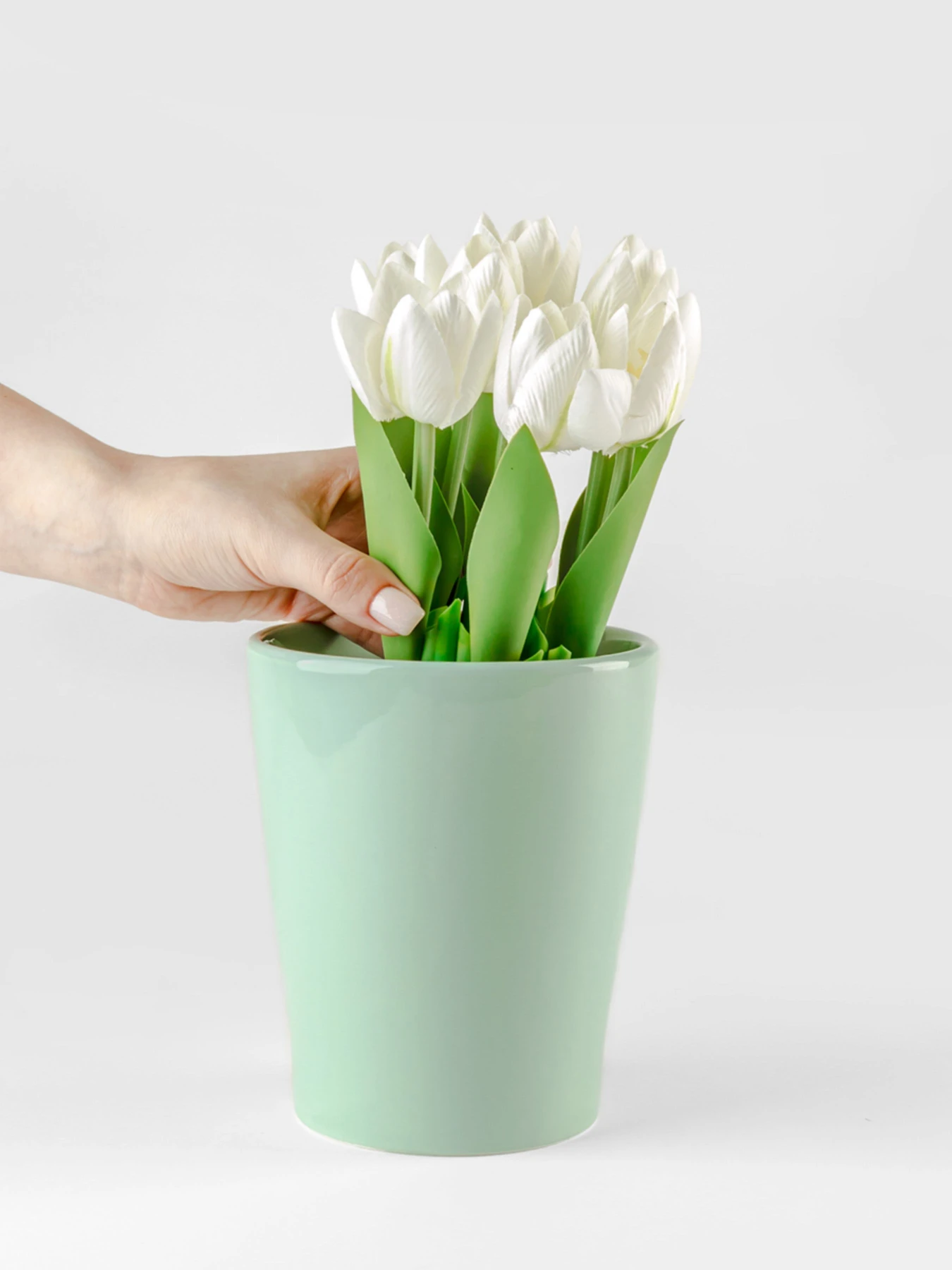 Горшок-кашпо для растений зеленый MBM HOME модель DH-FLOWERS-29 GREEN Горшок-кашпо для растений зеленый MBM HOME модель DH-FLOWERS-29 GREEN Фото