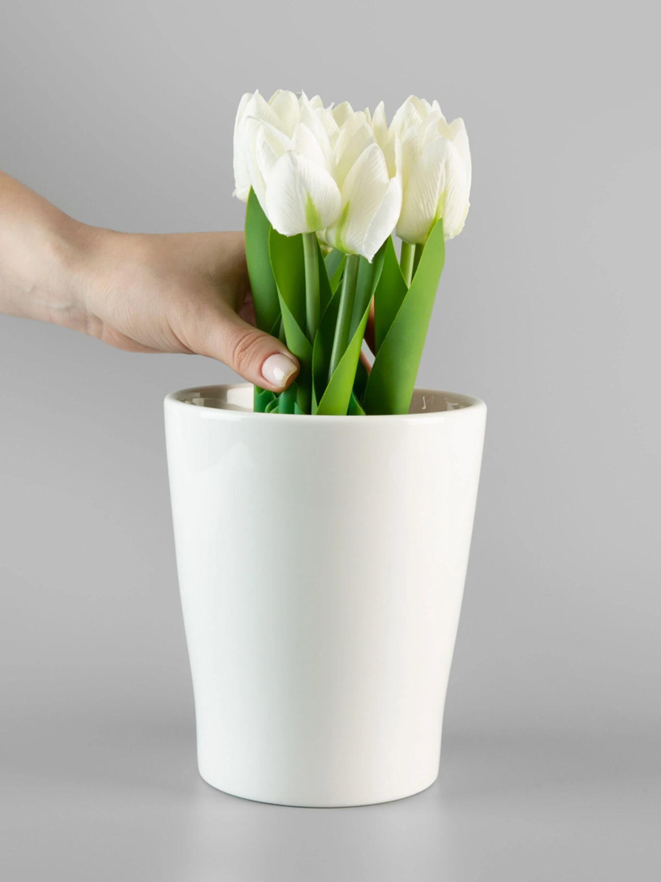 Горшок-кашпо для растений белый MBM HOME модель DH-FLOWERS-29 WHITE Горшок-кашпо для растений белый MBM HOME модель DH-FLOWERS-29 WHITE Фото