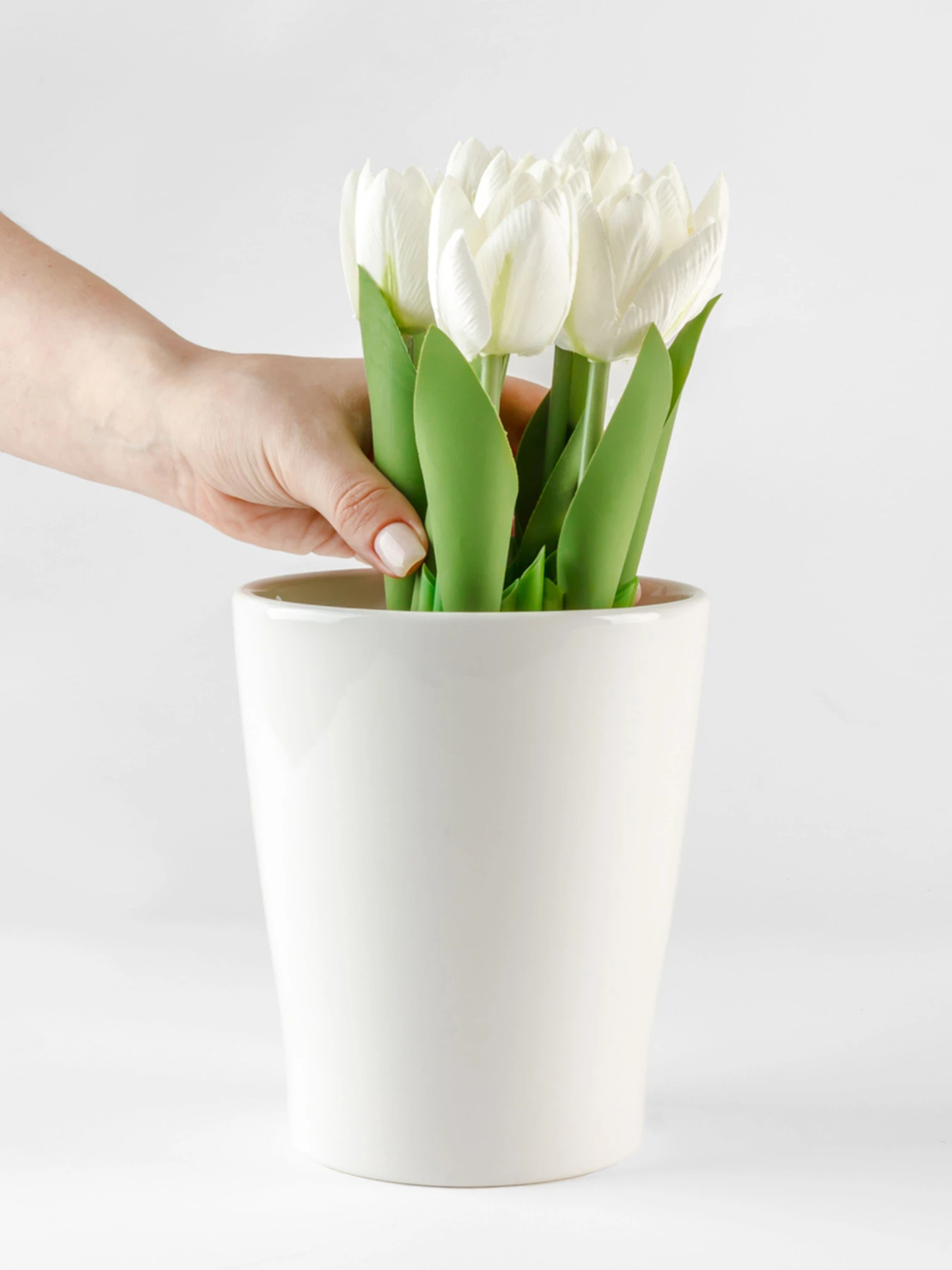 Горшок-кашпо для растений белый MBM HOME модель DH-FLOWERS-29 WHITE Горшок-кашпо для растений белый MBM HOME модель DH-FLOWERS-29 WHITE Фото