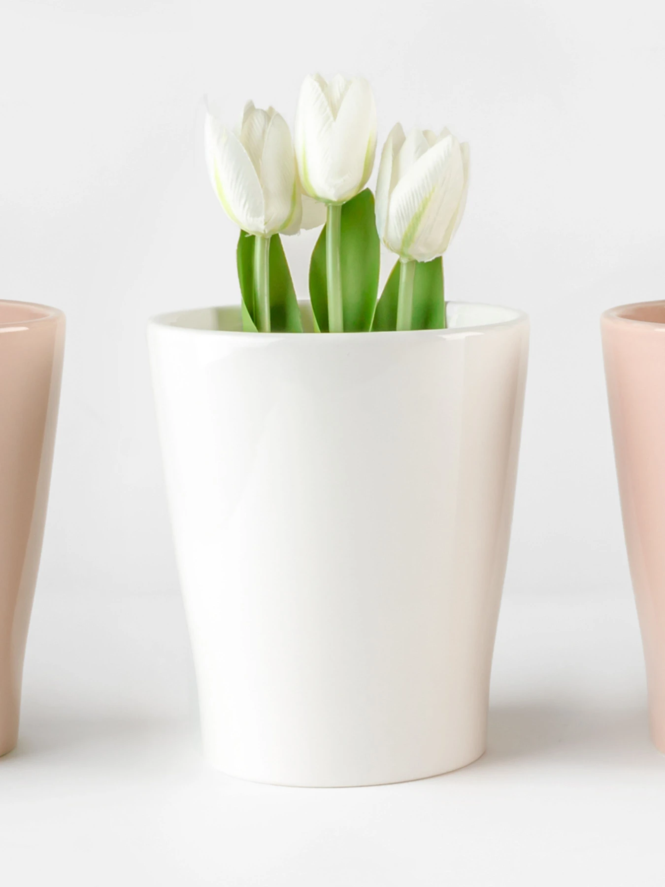 Горшок-кашпо для растений белый MBM HOME модель DH-FLOWERS-29 WHITE Горшок-кашпо для растений белый MBM HOME модель DH-FLOWERS-29 WHITE Фото