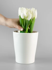 Горшок-кашпо для растений белый MBM HOME модель DH-FLOWERS-29 WHITE Фото