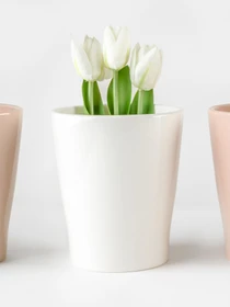 Горшок-кашпо для растений белый MBM HOME модель DH-FLOWERS-29 WHITE Фото