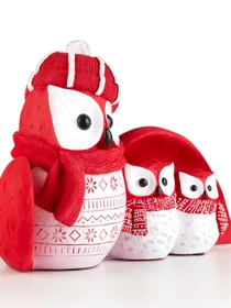 Статуэтка новогодняя "Три совы" MBM HOME модель DH-ST-13 RED Фото