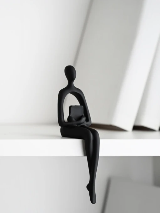 Статуетка "Людина з книгою" чорна MBM HOME модель DH-ST-26 BLACK Фото