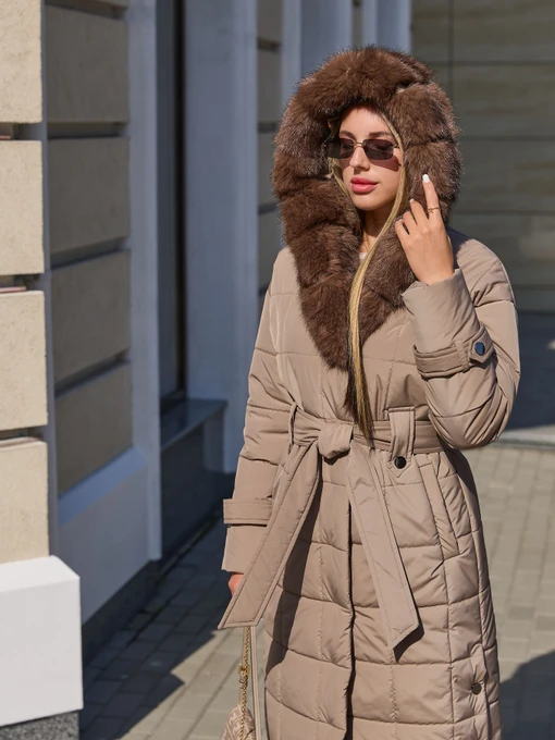 Куртки та дублянки MilaNova модель Пальто ПВ-375 кап, капучино Фото