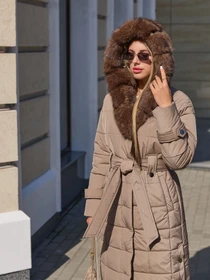 Куртки та дублянки MilaNova модель Пальто ПВ-375 кап, капучино Фото
