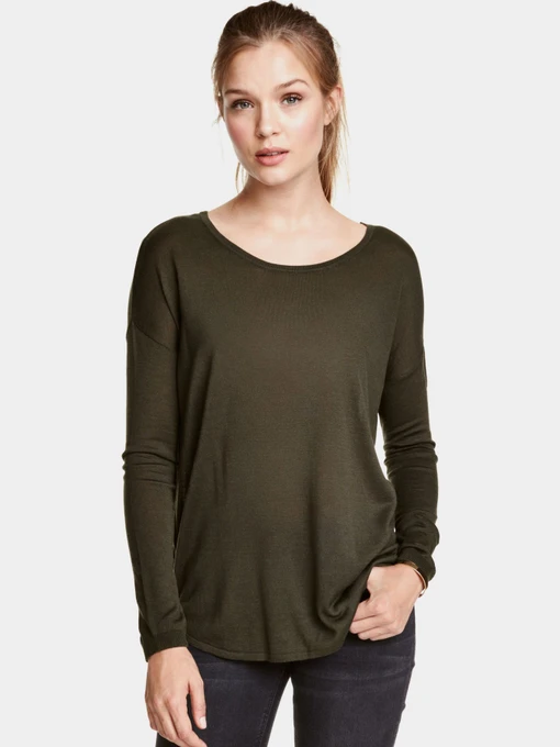 Худі та світшоти H&M модель 3635054RP3_темно-зеленый Фото
