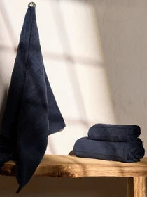 Полотенце из натурального хлопка "Вдохновение" темно-синее MBM HOME модель BT-12 DARK BLUE Фото