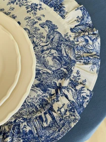 Салфетка сервировочная с рюшами Italiano Blue водотталкивающая Ecotton модель 25325 Фото