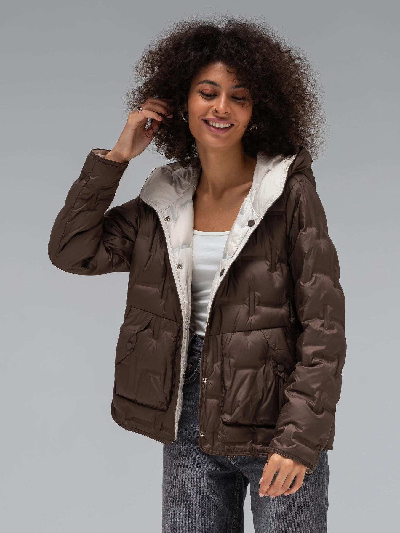 Куртки и дубленки VIVA WEAR модель 6570-milk-brown Фото