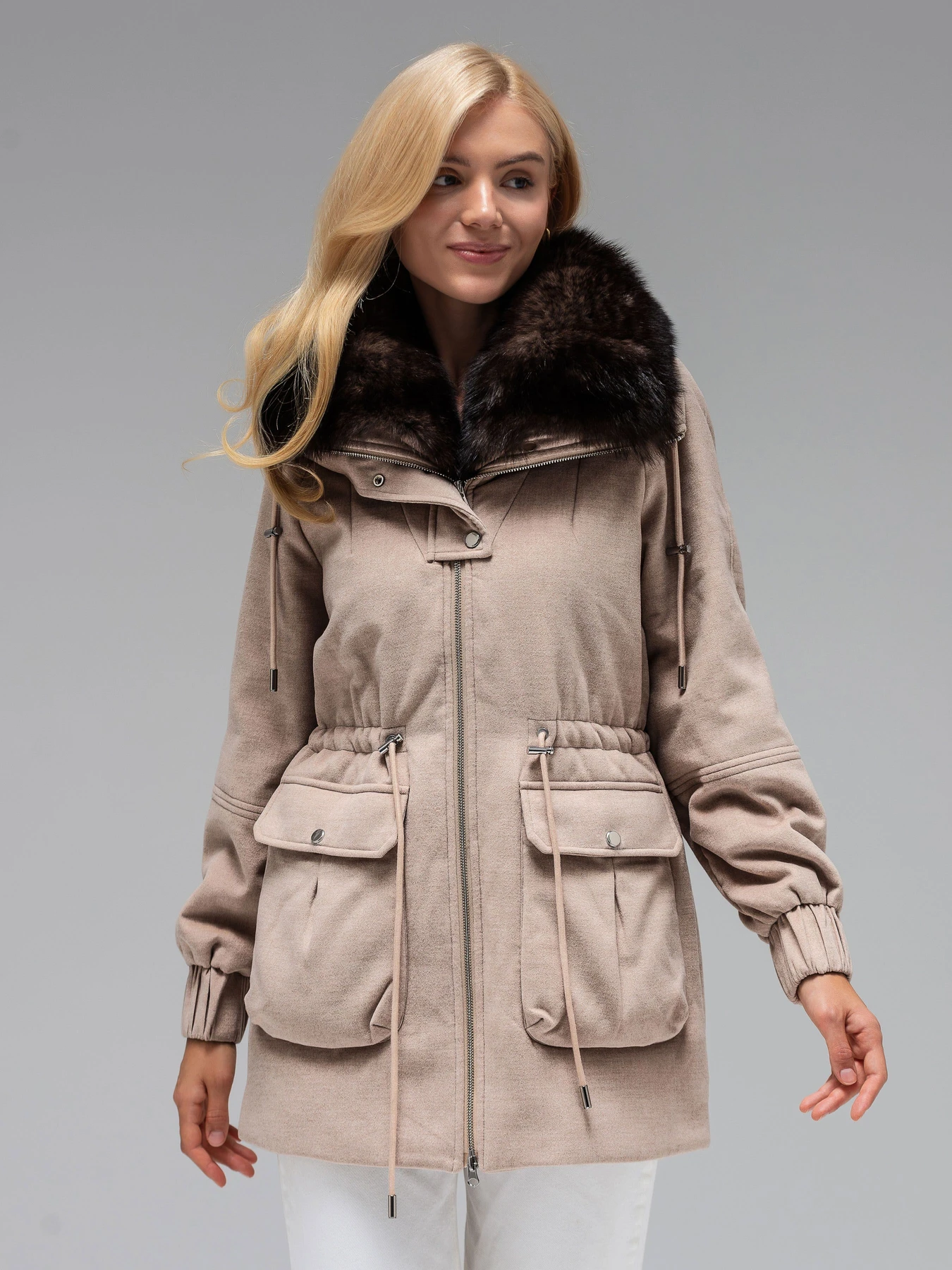 Куртки и дубленки VIVA WEAR модель 35520-beigeparka Куртки и дубленки VIVA WEAR модель 35520-beigeparka Фото