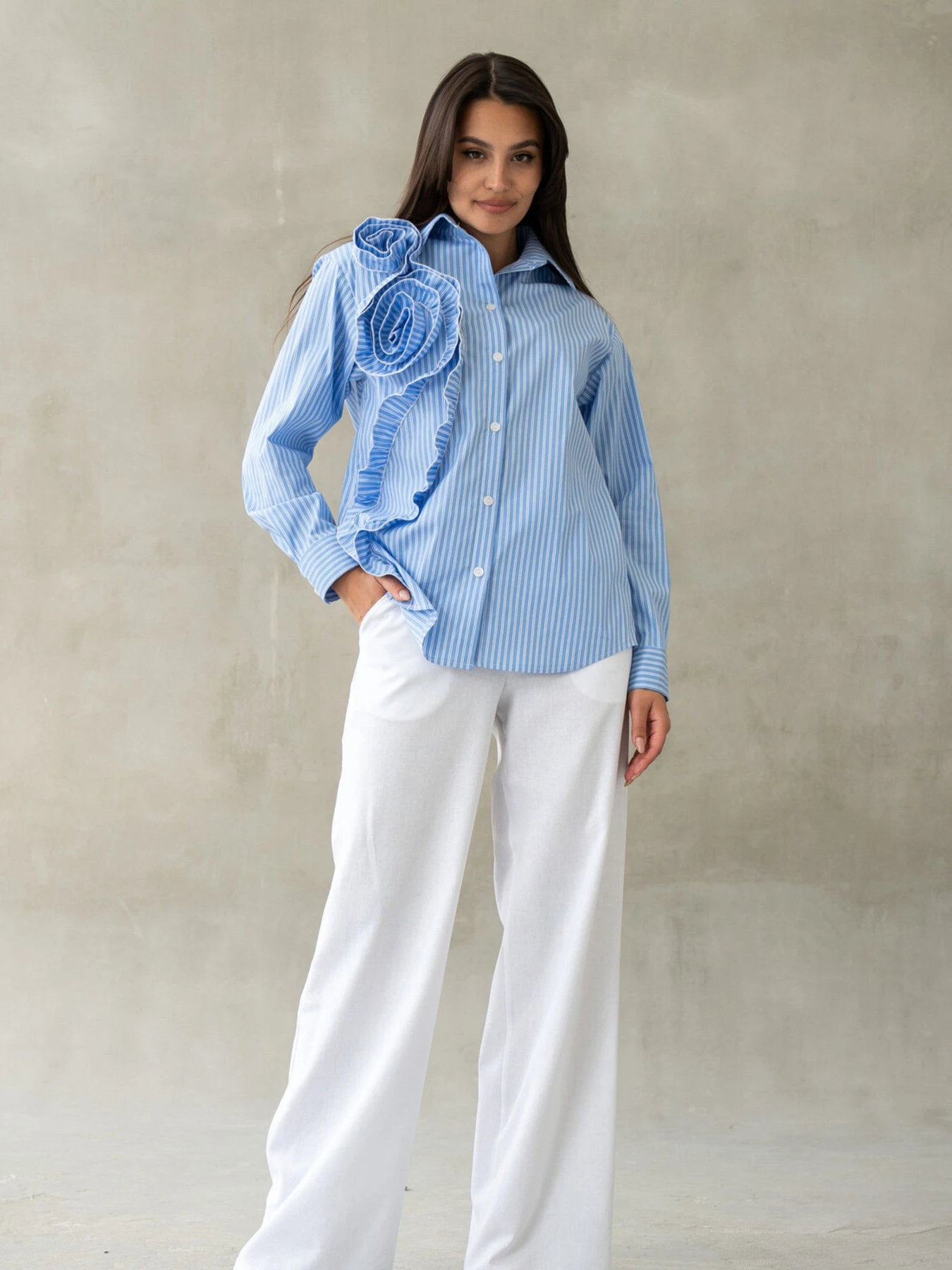 Сорочки RiMari модель 0325-blakitnij-smuzhka Фото