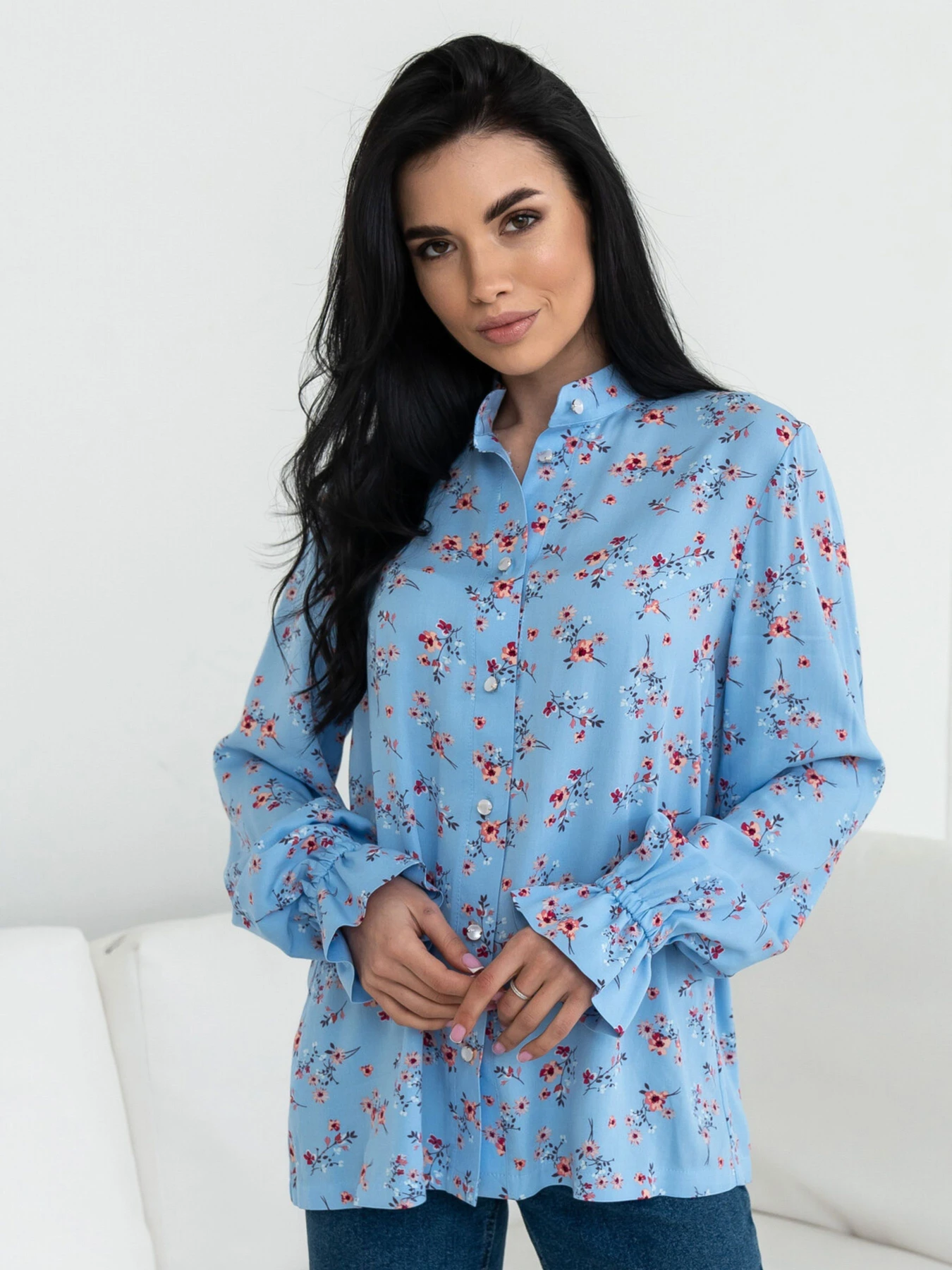 Рубашки RiMari модель 0124-blakitnij-print Фото