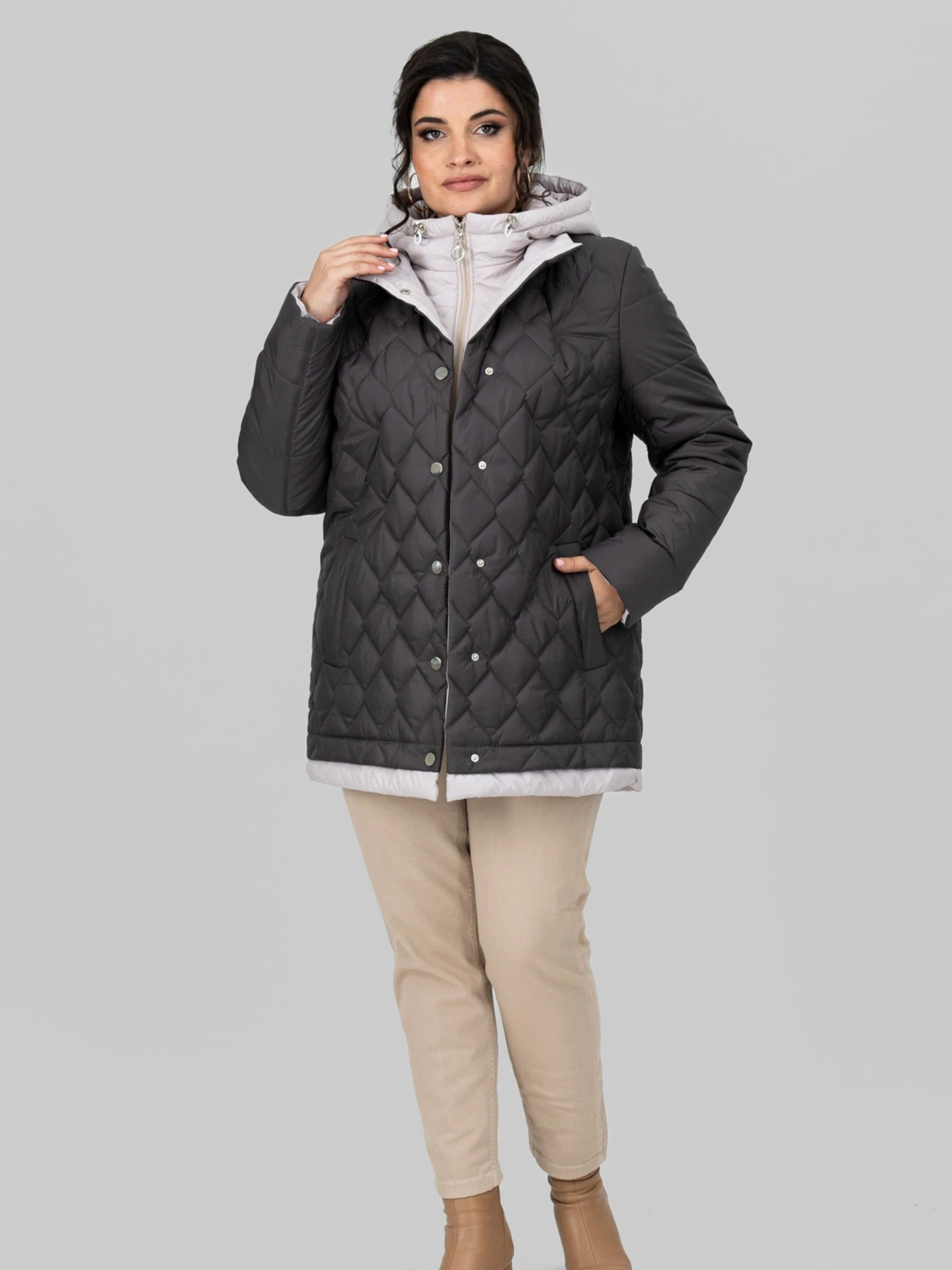 Куртки та дублянки All Posa модель ap102231p-shokolad Куртки та дублянки All Posa модель ap102231p-shokolad Фото
