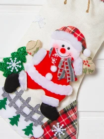 Сапожок для подарков новогодний MBM HOME модель DH-NY-13 WHITE Фото
