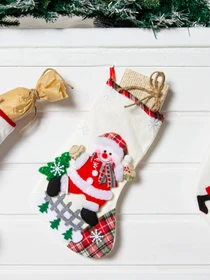 Сапожок для подарков новогодний MBM HOME модель DH-NY-13 WHITE Фото